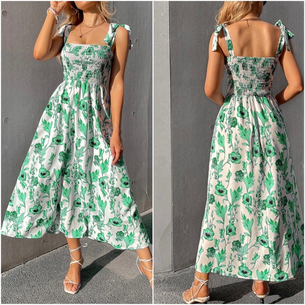 Bohemian Floral print Cottagecore Midi Dress - Picture 6 of 9